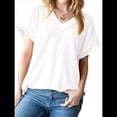 thumbnail image 2 of Blusa Informal de Verano para Mujer, de Corta, con Cuello en V, de Punto, Holgada, , Elegante. XL, 2 of 8