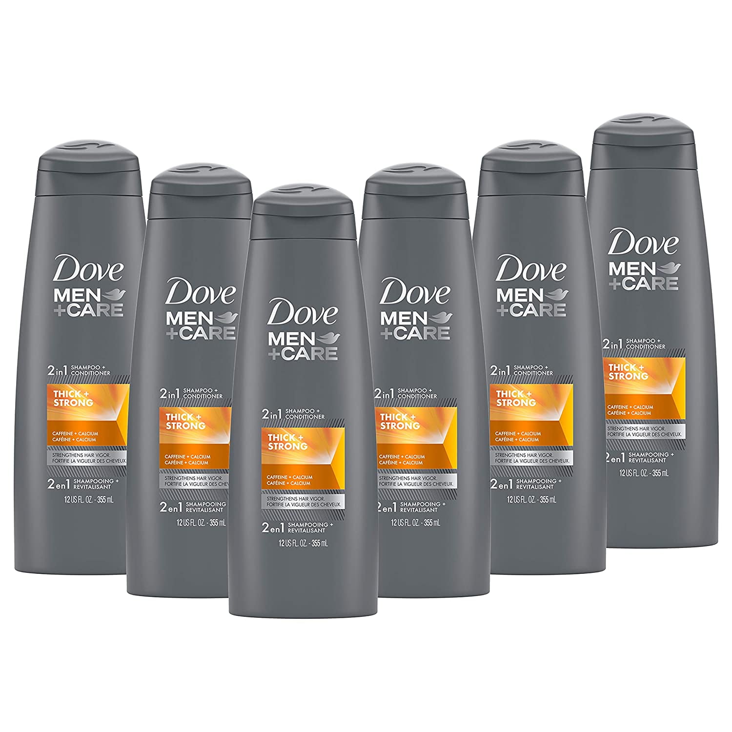 Dove Men+Care Fortifying 2 in 1 Shampoo and Conditioner for Resilient and  Thicker Hair Thick and Strong with Caffeine Strengthens Thinning Hair 12  oz, pack of 6 