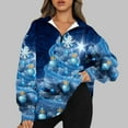 thumbnail image 2 of XINQIHANG Chandails en Molleton de Noël pour Femmes 1/4 Zip Pull, Pull Décontracté Quart de Zip Xmas pour Femmes, 2 of 6