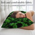 thumbnail image 5 of St. Patrick's Day Pillow Covers, Linen Long Throw Pillow Case, Botanical Spring Green Clovers Leaves Holiday Pillow Protector Decorative Cushion Cover for Living Room/Bedroom 20" x 26", 5 of 8