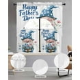 thumbnail image 3 of Happy Father's Day Kitchen Curtains Sets 36 Inch Length with Valance, Blue Gnomes Floral Botanical Swag Valances and Tiers Curtain Set Drapes Swag Curtains for Living Room, Bathroom, Bedroom, Cafe, 3 of 6