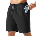 thumbnail image 2 of LILIYA Men's Athletic Running Shorts Gym Workout Lightweight Quick Dry Short Sports Basketball Tennis Drawstring Mesh Shorts with Zipper Pockets, 2 of 5