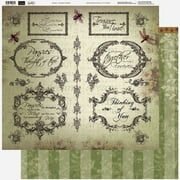 Couture Creations  - 12 x 12 Paper (5 sheets) - Dragonfly Phrases