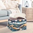 thumbnail image 3 of Yayeee Collapsible Storage Bin with Lid Fabric Closet Decorative Basket with Handles, Green Mountains, 3 of 7