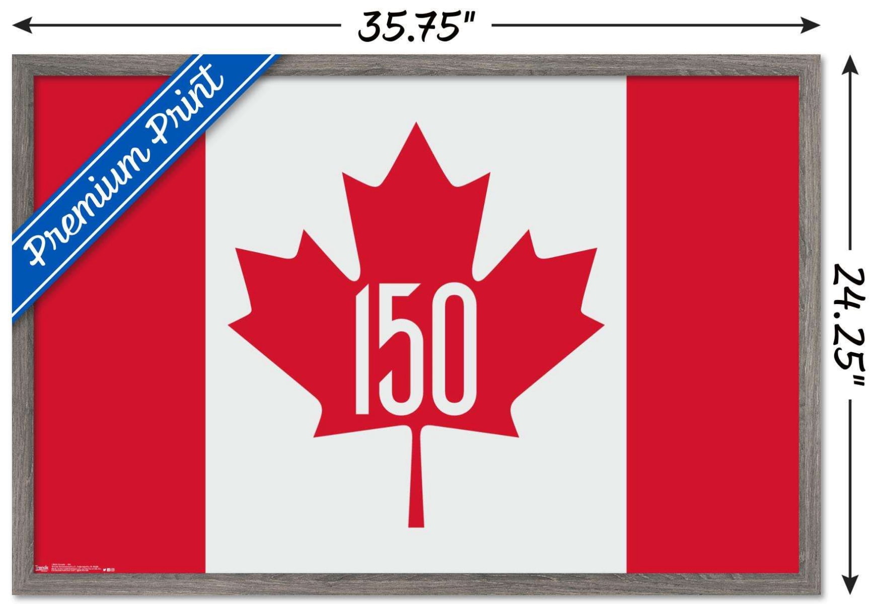 Canada - 150th Anniversary Wall Poster, 22.375" x 34", Framed