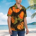 thumbnail image 2 of Lsque Orange Pumpkin pattern Hawaiian Shirt for Men, Unisex Summer Beach Casual Short Sleeve Button Down Shirts-Small, 2 of 9