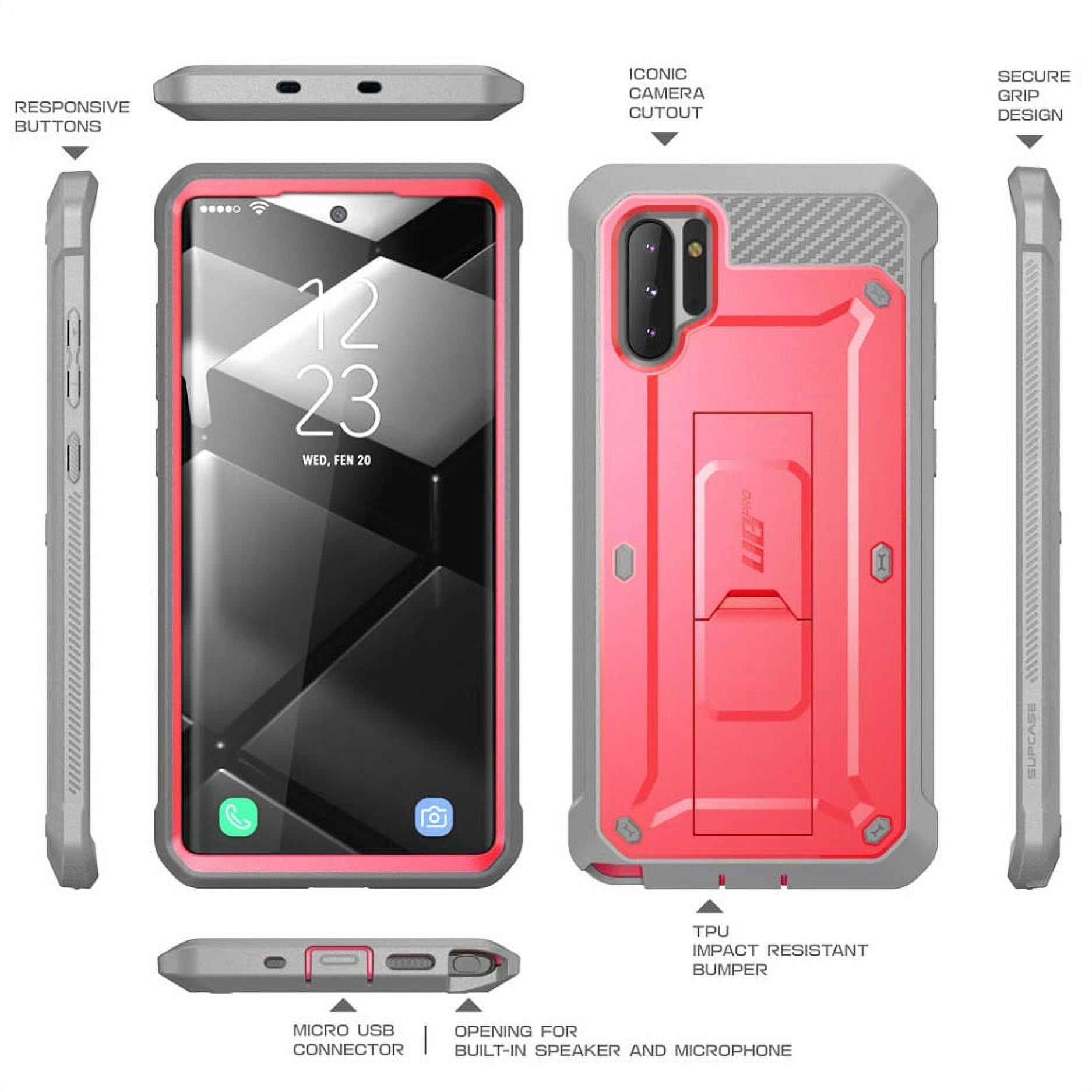 SUPCASE Unicorn Beetle Pro Series Case for Samsung Galaxy Note 10 (2019 Release), Full-Body Rugged Holster & Kickstand with-Out Built-in Screen Protector (Pink)