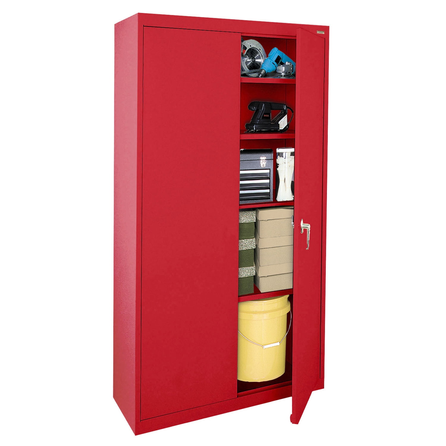 Sandusky Nystead 20-Gauge Welded Steel Garage Storage Cabinet, Red
