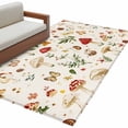 thumbnail image 2 of Red White Mushroom Area Rug 4x6 FT, Non Slip Kids Room Carpet, Spring Summer Floral Botanical Washable Soft Floor Carpet Non-Shedding Throw Rug for Dorm Kitchen Study Room Home Office Bedside, 2 of 9
