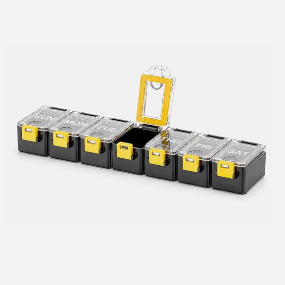 Sharper Image Weekly Pill Organizer, Moisture Proof with Silicone Seal, Large Capacity Vitamin & Supplement Storage, Travel Friendly, 1 Count