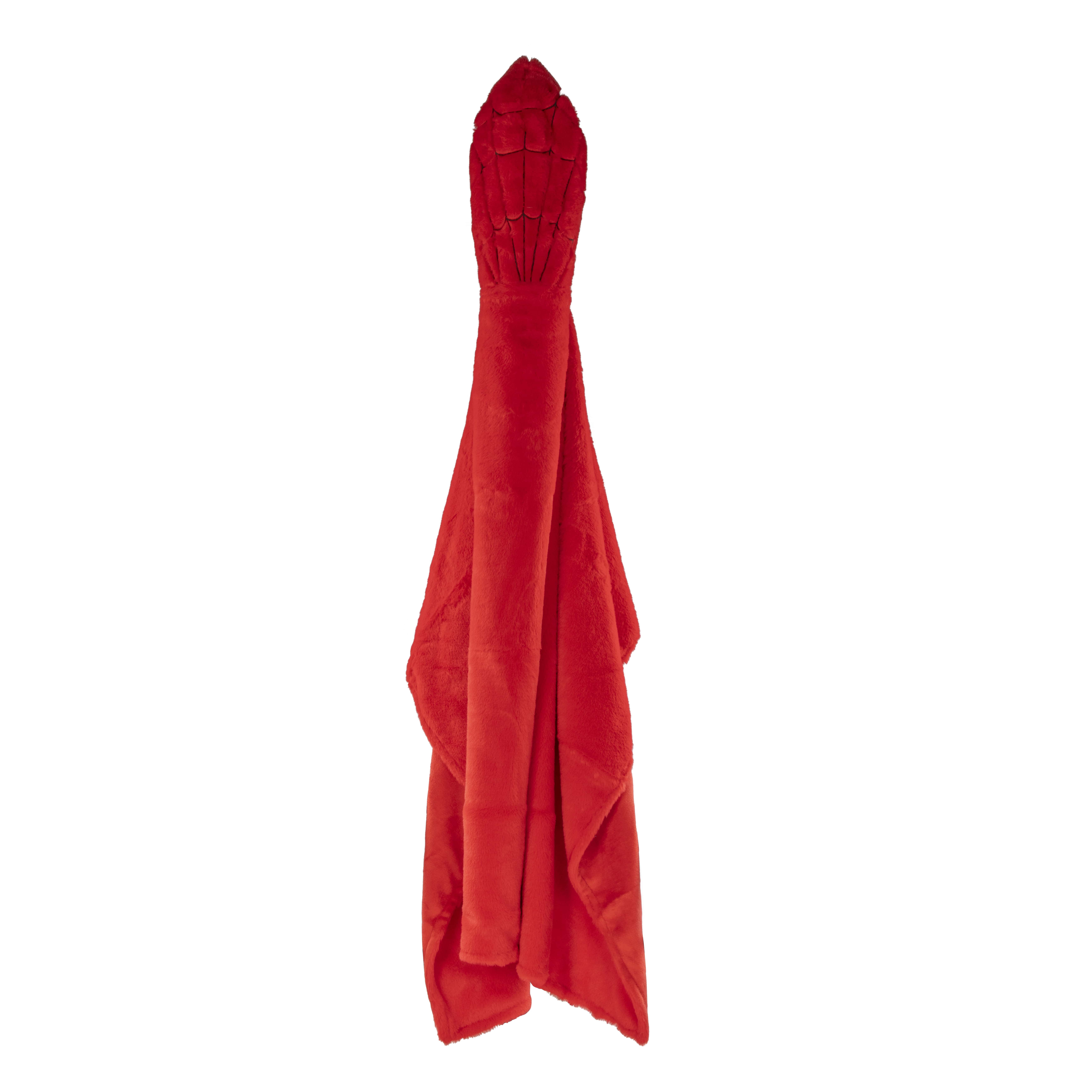 Spiderman Kids Hooded Silk Touch Throw Blanket, Polyester Faux Fur, Red, Marvel, 54" x 40"