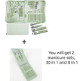 thumbnail image 2 of Manicure  Personal Care Mens Grooming Kit, 30 in 1 Professional Nails Kit Pedicure Kit, Nail Clippers for Men and Nail Tools Portable Set, with Luxurious Travel Case (Green), 2 of 17