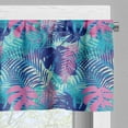 thumbnail image 5 of Ambesonne Leaf Valance & Curtain, Vivid Colored Island Flora, 55"x24", Turquoise Dark Blue, 5 of 6