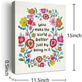 thumbnail image 4 of Inspirational Motto Framed Canvas Wall Art Gifts for Women Girls Friends Sister,Motivational Canvas Prints Framed Wall Art for Home bedroom Living Room Wall Decor-You Make The World Better, 4 of 4