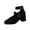 Black, variant on Mary Jane Shoes Women Double Ankle Strap Block Heel Pumps Round Toe Adjustable Buckle Gothic Casual Party Dress Shoe