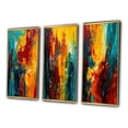 thumbnail image 3 of Designart "Journey of Abstraction in Yellow and Turquoise III" Abstract Framed Wall Art Set Of 3 - Yellow Abstract Frame Gallery Wall Set For Home Decor, 3 of 7