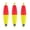 Red Yellow, variant on EVA Foam Weighted Fishing Bobbers, 3pcs Oval Cigar Snap-On Floats for Bass Trout Crappie