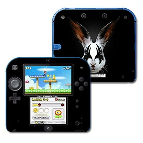 MightySkins Skin Compatible with Nintendo 2DS - Rock N Roll Bunny | Protective, Durable, and Unique Vinyl Decal wrap Cover | Easy to Apply, Remove, and Change Styles | Made in The USA