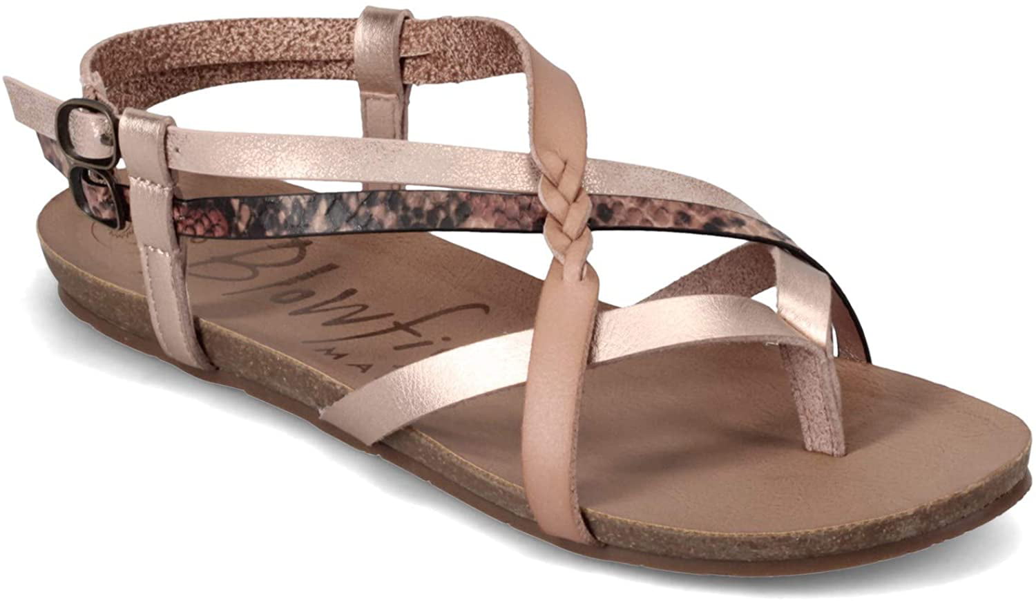 Blowfish Malibu Women's Summer Strappy Sandals Rose Gold Size 8 8.5 9.5 New 