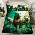 thumbnail image 2 of Manfei Boys Dinosaur Full Size Sheets, Dino Theme Bed Sheets, Jungle Wildlife Sheet Sets, Super Cozy Room Decor 4pcs, 2 of 7