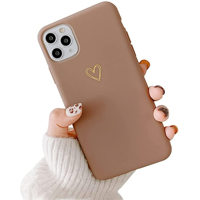 Compatible with iPhone 11 Pro Max Case for Soft Liquid Silicone Gold Heart  Pattern Slim Protective Shockproof Case for Women Girls for iPhone 11 Pro 