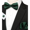 thumbnail image 2 of SURJDE Mens Solid Color Pre-tied Bow Tie and Pocket Square Cufflink Set, 2 of 5