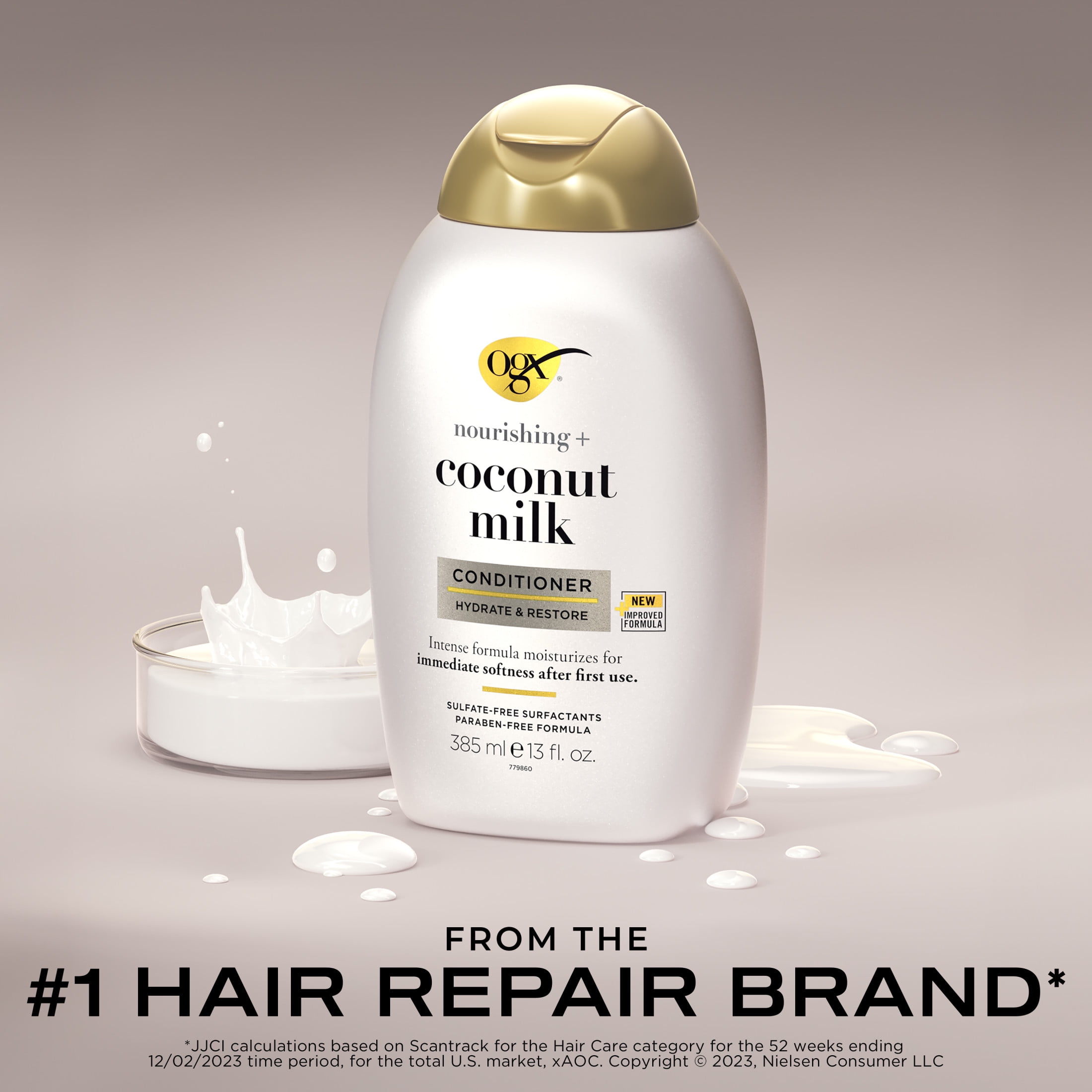 OGX Nourishing + Coconut Milk Moisturizing Hair Conditioner, 13 fl. oz  (图3)