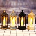 thumbnail image 2 of HESITONE Christmas Night Light Vintage Single Candle Hexagon Lantern for Xmas Party, 2 of 19