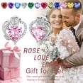 thumbnail image 5 of Beautlace 925 Sterling Silver Rose Heart Birthstone Earrings,December Birthstone Rose Flower Heart Earrings Studs Jewelry Gifts for Women, 5 of 12