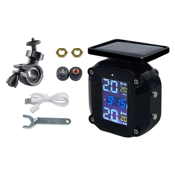 de Monitoreo de Presión de Llantas para Motocicleta Medidor de Temperatura Real Compacto con Pantalla Digital Material PP Adecuado