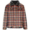 thumbnail image 5 of DDAPJ pyju Mens Sherpa Lined Sweatshirt Jackets 2023 Clearance,Plaid Graphic Button Down Shirt Jacket Lightweight Truck Jackets Thick Warm Winter Lapel Coat with Pockets, 5 of 7