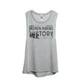 thumbnail image 1 of Thread Tank Women Making History HERstory Women's Fashion Sleeveless Muscle Tank Top Sport Grey Medium, 1 of 4