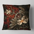 thumbnail image 2 of Designart Red and Orange Fractal Flower Pattern - Floral Throw Pillow - 16x16, 2 of 5