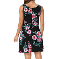 thumbnail image 2 of Aiyino Women Summer Maxi Dresses Casual Swing Vest Sleeveless Beach Loose Dresses,Flower Black 2XL, 2 of 7