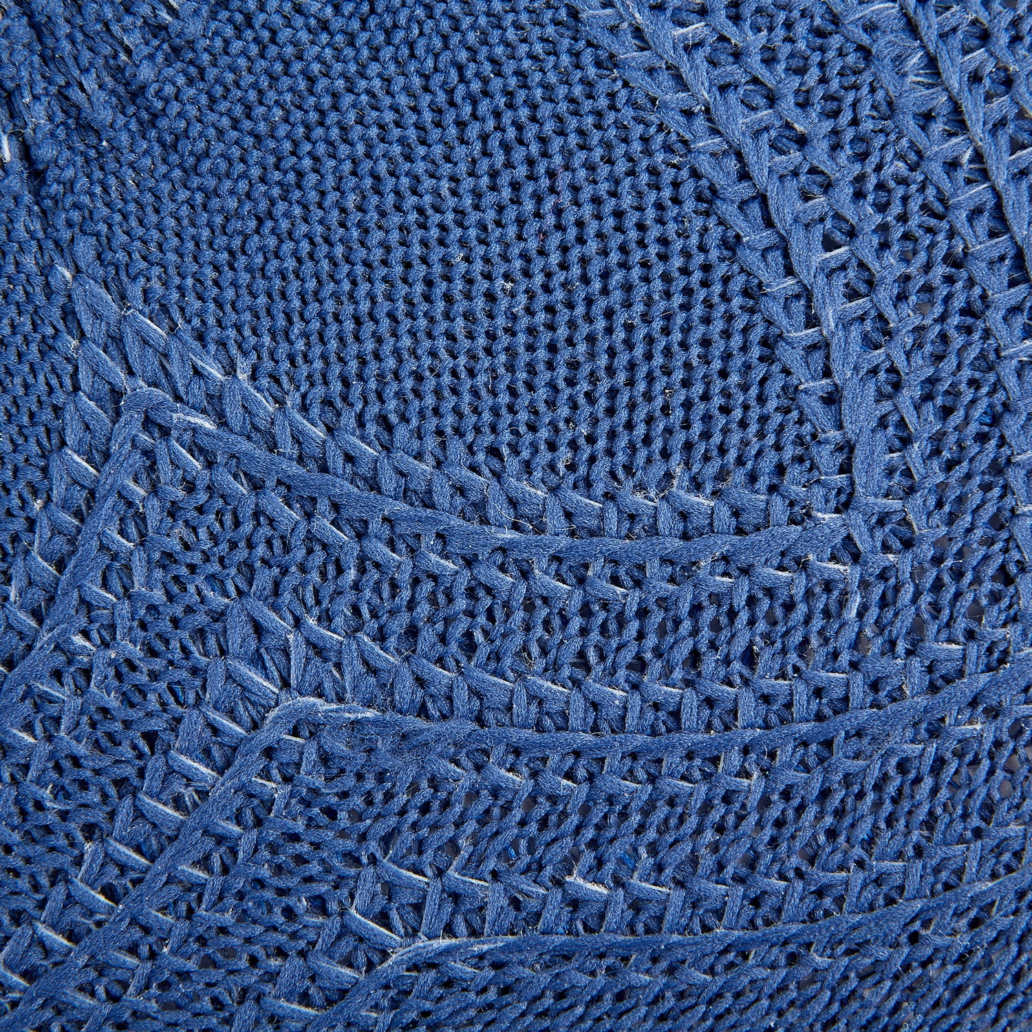 French Blue Floral Woven Round Placemat Set/6