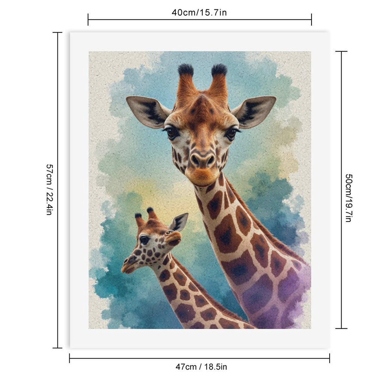 Paint By Numbers Kit for Adults Beginner - DIY Giraffe Duo Majestic Sky Art Canvas Painting Kits for Adults, Frameless Paint By Number for Adults for Home Wall Decor 16x20 Inch