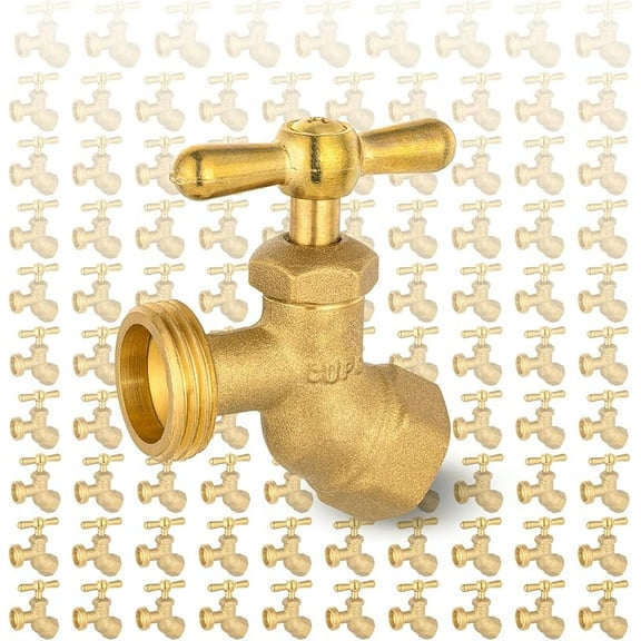 10PCS Hose Bibb Valve,1/2" FIP Inlet X 3/4" MHT Brass Garden Valves,No-kink