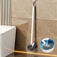 thumbnail image 4 of Cepillo de inodoro, cepillo de fregar de baño de mango largo con cerdas bidireccionales, herramienta de limpieza plástica de alta eficiencia para azulejos, duchas, bañeras, 4 of 6