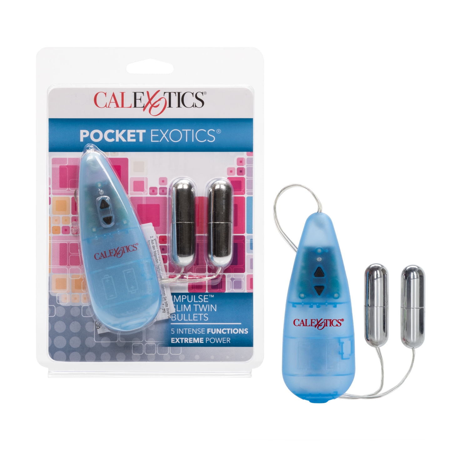 CalExotics Pocket Exotic 5 Function Impulse Extreme Silm Twin Bullets Vibrator
