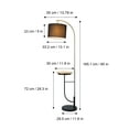 thumbnail image 4 of Teamson Home Floor Lamp USB Port & Wooden Table Black Modern Lighting VN-L00071B, 4 of 10