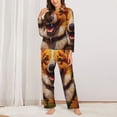 thumbnail image 2 of Easygdp Artistic Sunflower Corgi Women's Long-Sleeve Shirt and Full-Length Bottom Pajama Set,Two Piece Loungewear Soft Pajama Top and Pants Pjs Sleepwear-Large, 2 of 7