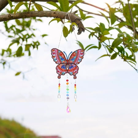 

Home Decor Diamond Painting Point Drill Wind Chime Pendant Handmade DIY Crystal Door Decoration Room Decor Wall Bedroom