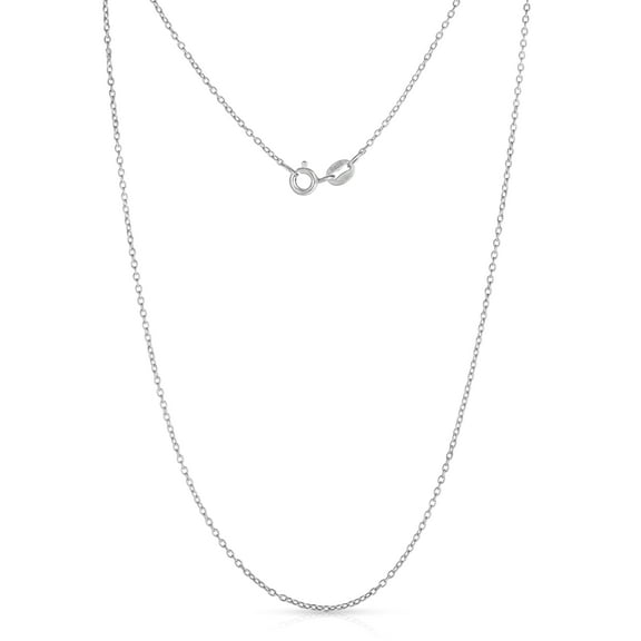 Tilo Jewelry Solid 925 Sterling Silver Diamond-Cut Cable Chain Necklace with Secure Spring-Ring Lock | 0.9mm - 16 Inch | Everyday Necklace for Women, Men, Unisex