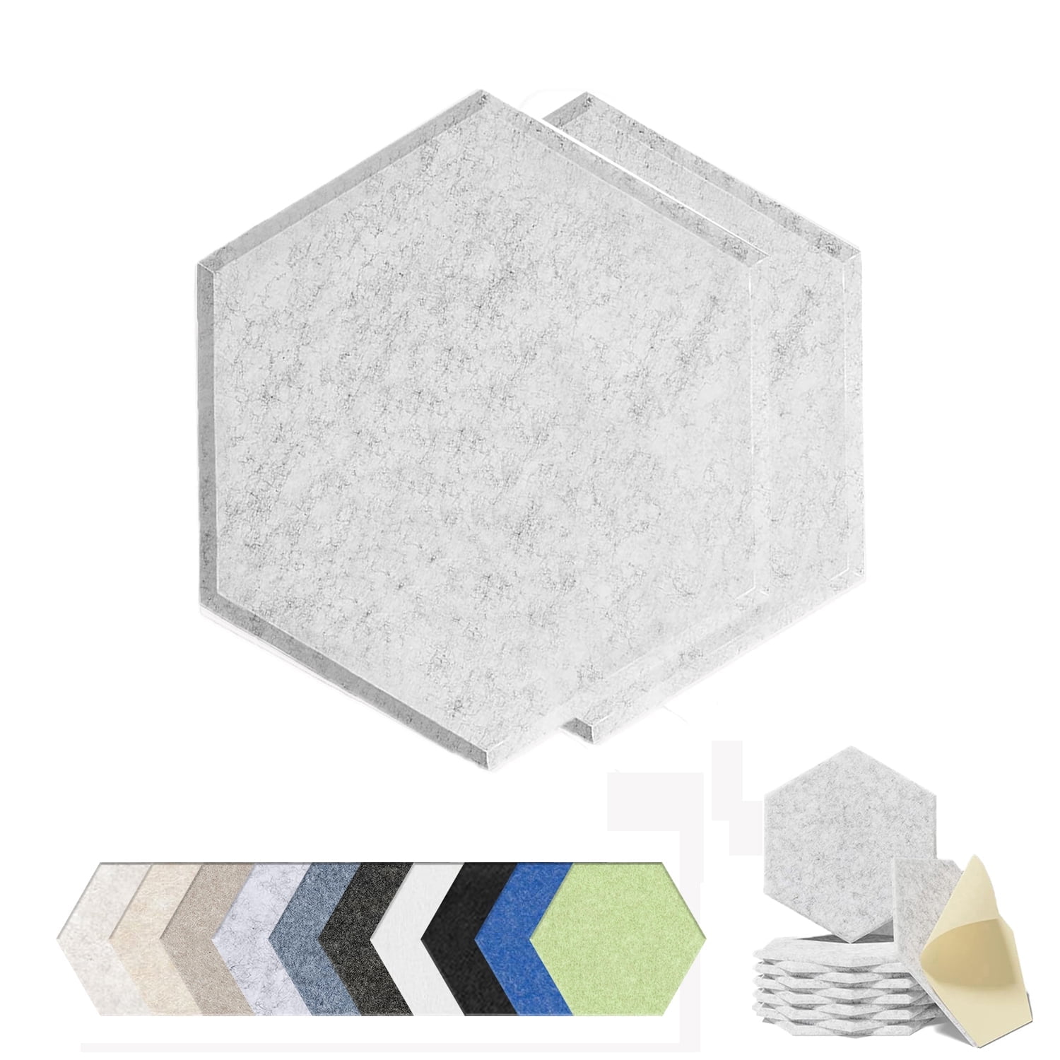 18Pack Acoustic Wall Panels High Density Sound Absorbing Wall Panels Hexagon Self-adhesive Sound Proof Wall Panels for Studios Offices Home 12 x 10 x 0.4