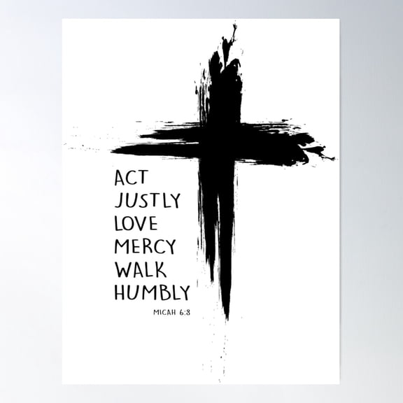 Micah 6:8 Poster Wall Art, Modern Wall Decor For Living Room Bedroom, 8x12 UNFRAMED