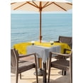 thumbnail image 3 of Outdoor Tablecloth with Umbrella Hole for Patio/Picnic/Party/Camping, Yellow Abstract Waterproof Table Cloth Square Cover Washable, Grey Geometric Oil Painting Vintage Gradient (60"x 60"), 3 of 8