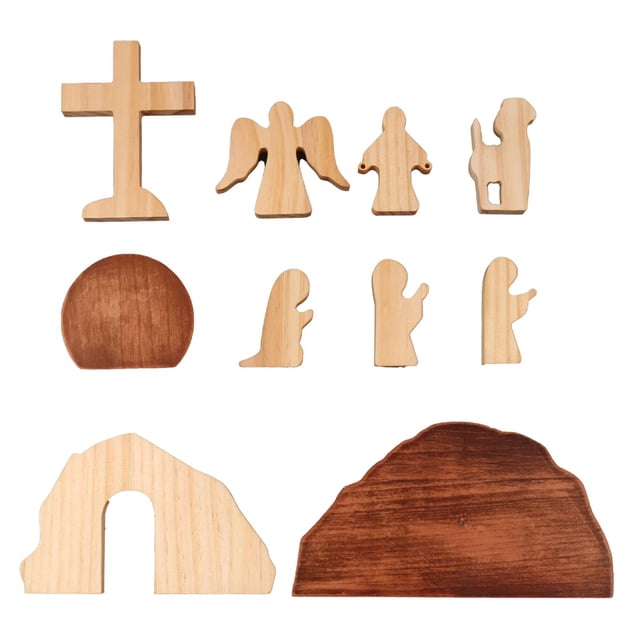 veasfak 10 Pieces Easter Resurrection Scene Set Easter Decorations for Home Figurine