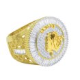 thumbnail image 5 of Mens 14K Yellow Gold Finish Baguette/Round Cut Simulated Diamond Zodiac Sign Taurus Bull Astrology Ring Band, 5 of 6