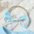 thumbnail image 3 of Baby Girls Short Sleeve Easter Blue Romper and Headband, 3 of 8