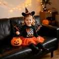 thumbnail image 2 of Likimi Infant Baby Girls Hallowmas Dress With Lace Crew Neck Long Sleeve Halloween Letter Print For Party Fashion Dresses Size 6-9 Months, 2 of 6